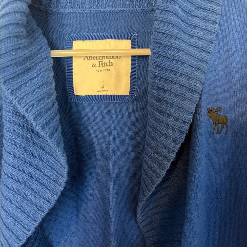 Y2K 00’s Abercrombie & Fitch Blue Open Front Cardigan | casual | cozy | a&f - Picture 3 of 6